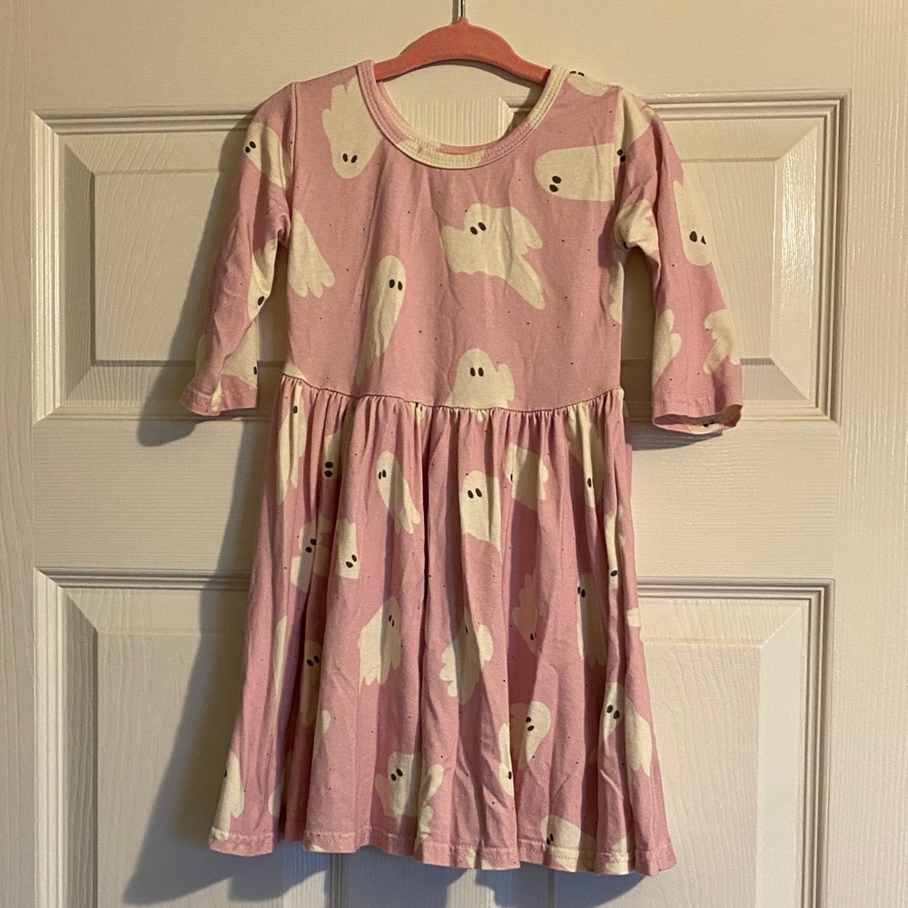 Vivie and Ash - Pink Ghost Pattern Kids Dress